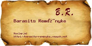 Barasits Reményke névjegykártya